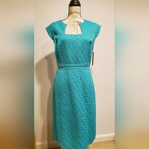 TAHARI AQUA Elegant Teal Dress. Size 14